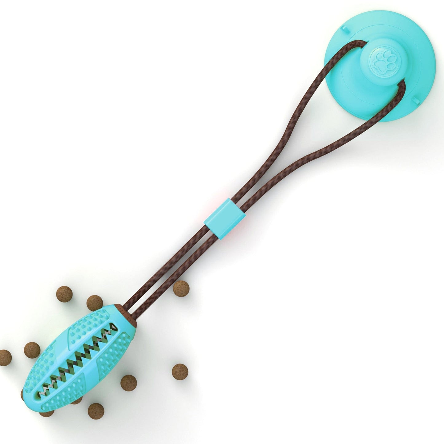 Interactive Suction Cup Dog Toy – Tug-of-War, Chew, Feed & Clean Teeth in One!