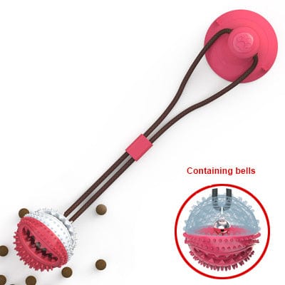 Interactive Suction Cup Dog Toy – Tug-of-War, Chew, Feed & Clean Teeth in One!