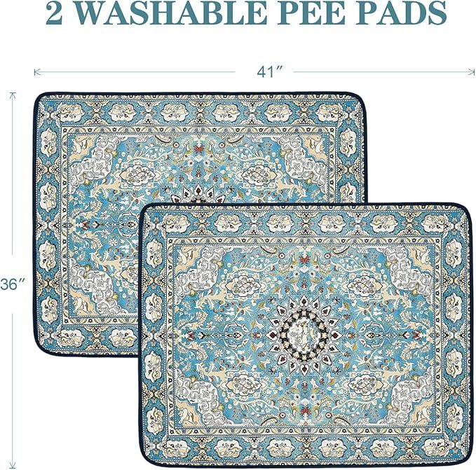 Reusable Washable Dog Pee Pads (2-Pack) - Super Absorbent, Leakproof & Non-Slip Puppy Training Pads for Floors, Crates & Furniture