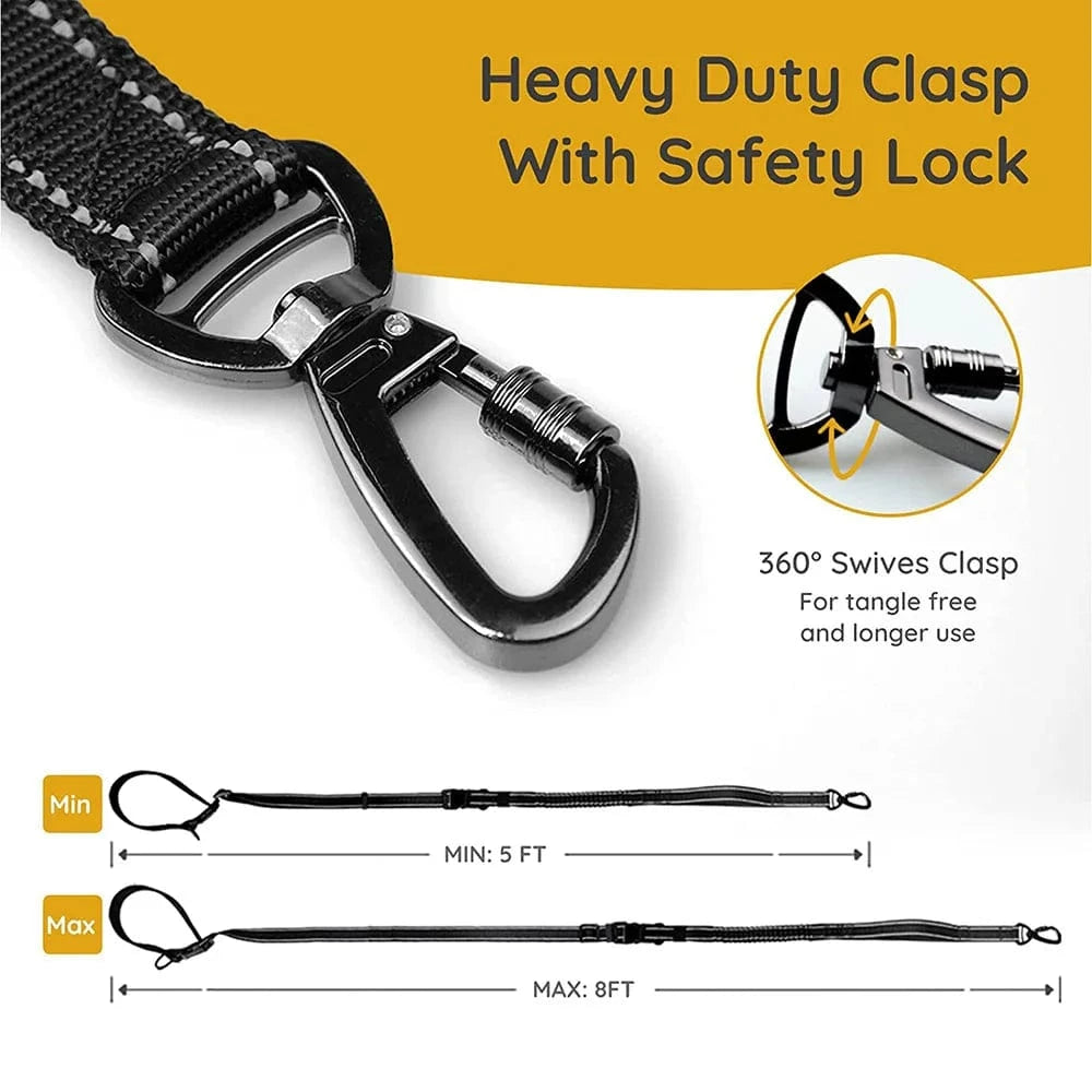 Hands-Free Dog Leash – Adjustable, Shock Absorbing & Reflective for Running & Walking