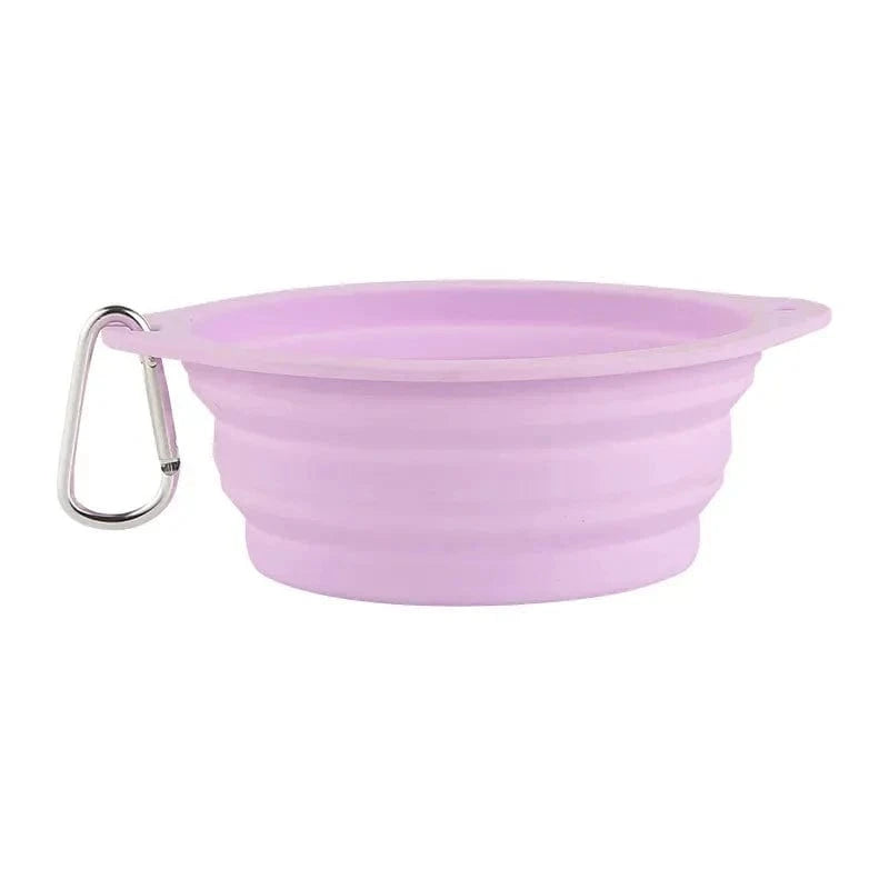Collapsible Silicone Travel Dog Bowls (2-Pack) – Portable Pet Water & Food Bowls with Carabiners – BPA-Free, Dishwasher Safe, 600ml
