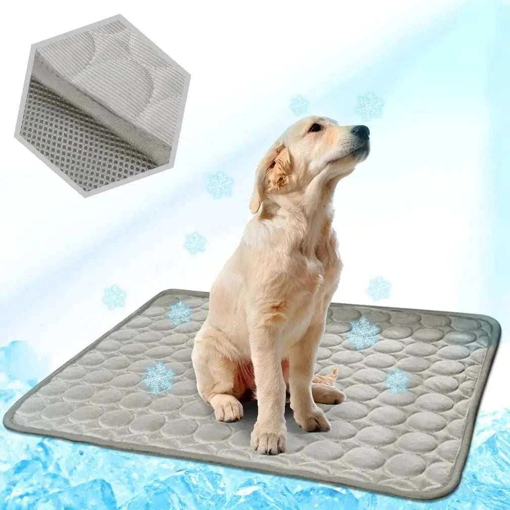 Ice Silk Dog Cooling Pad – Self-Cooling Mat for Dogs & Cats, Washable Summer Mattress for Crates, Floors & Travel