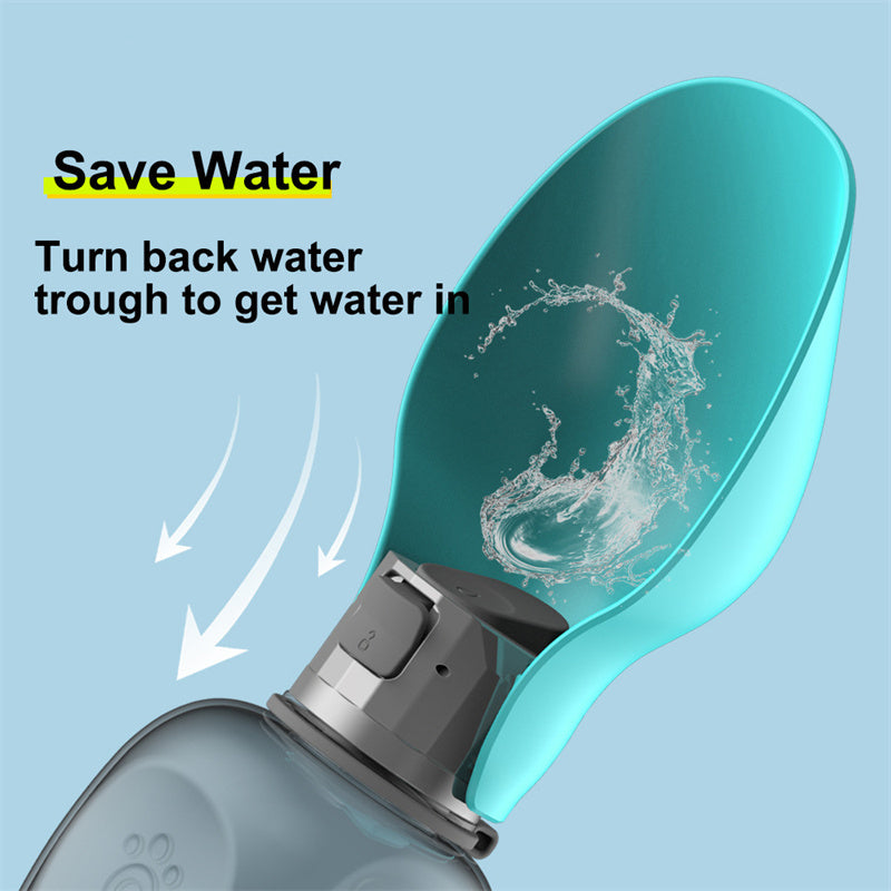Portable Dog Water Bottle - 800ml Leakproof Pet Travel Bowl with Lock for Hiking & Walking