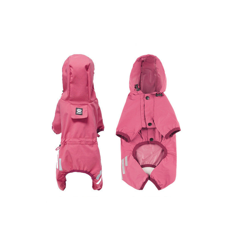 Waterproof Dog Raincoat with Hood – Lightweight, Reflective & Leash Hole Design for Small & Medium Dogs