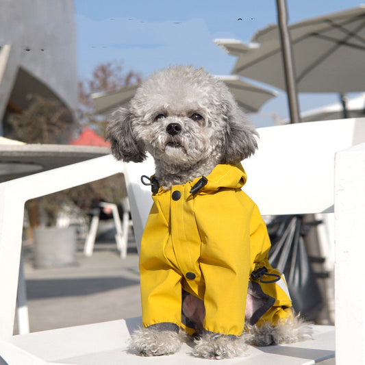 Waterproof Dog Raincoat with Hood – Lightweight, Reflective & Leash Hole Design for Small & Medium Dogs