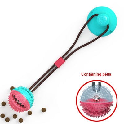 Interactive Suction Cup Dog Toy – Tug-of-War, Chew, Feed & Clean Teeth in One!