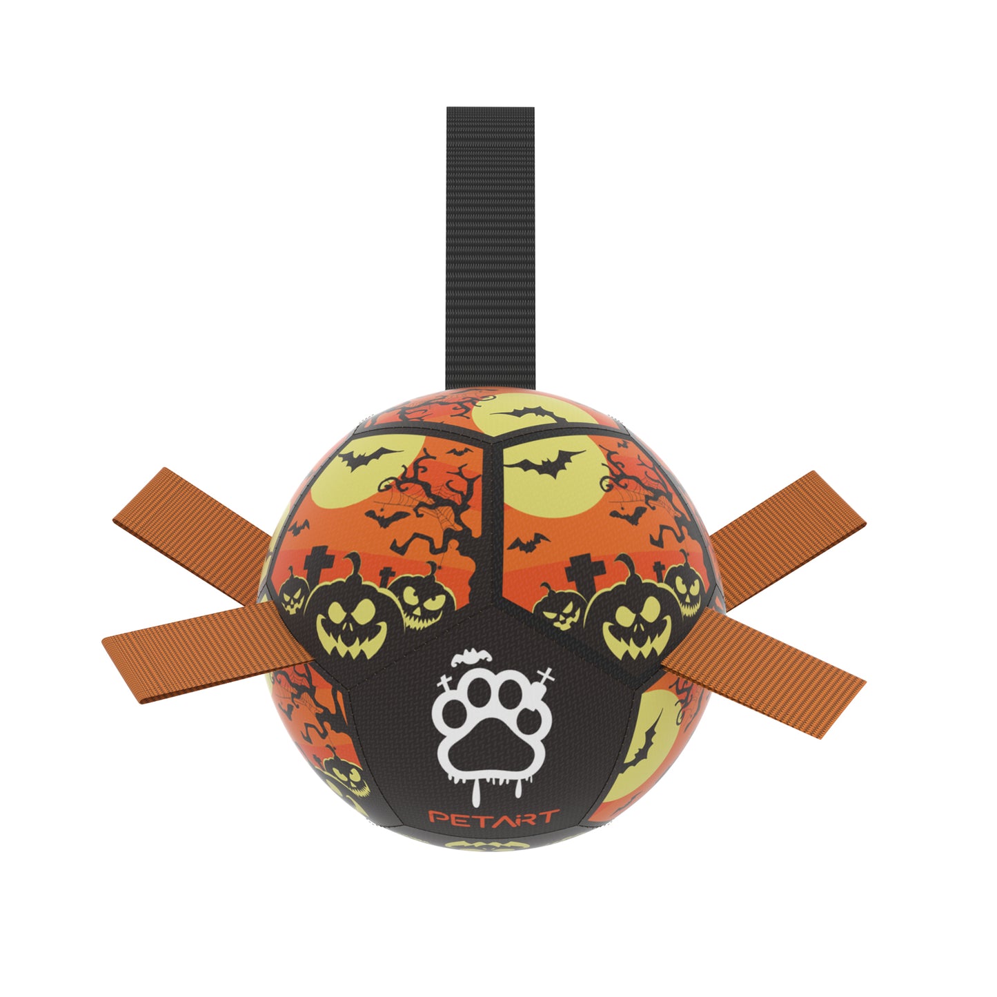 Interactive Dog Soccer Ball Toy – PU Training Ball with Nylon Tabs for Outdoor & Water Play (Medium & Large Dogs)