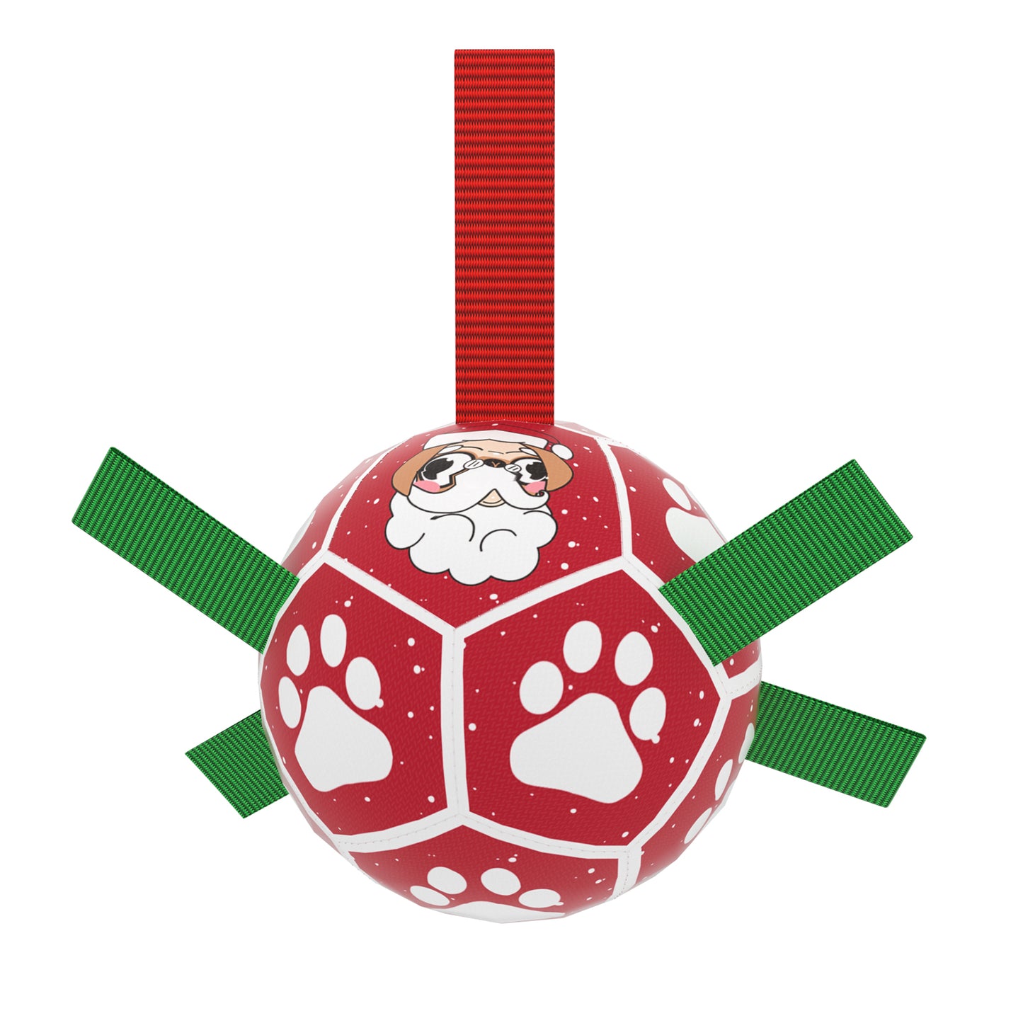 Interactive Dog Soccer Ball Toy – PU Training Ball with Nylon Tabs for Outdoor & Water Play (Medium & Large Dogs)