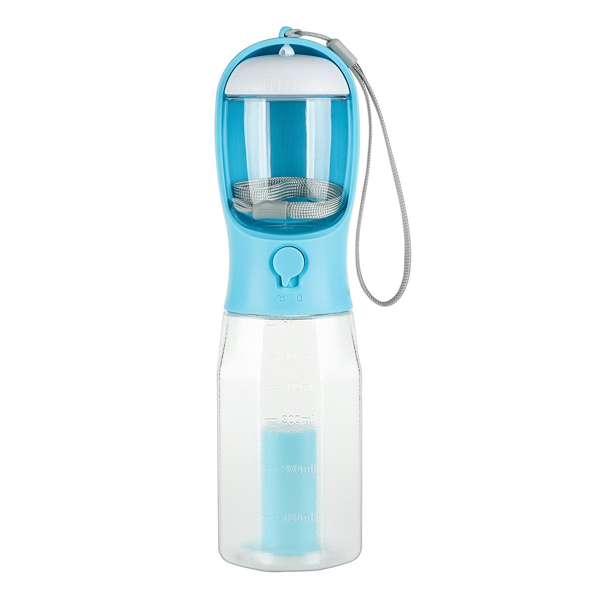 3-in-1 Portable Dog Water Bottle with Food Container, Waste Bag Dispenser & Built-In Filtration – 600ml, BPA-Free, Leak-Proof