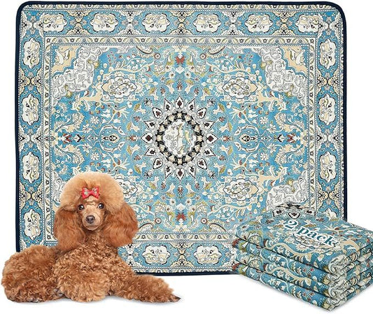 Reusable Washable Dog Pee Pads (2-Pack) - Super Absorbent, Leakproof & Non-Slip Puppy Training Pads for Floors, Crates & Furniture