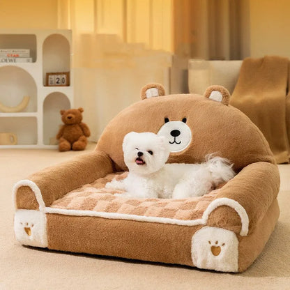 Brown Bear & Purple Lamb Dog Sofa Bed