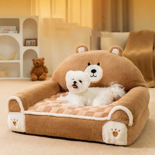Brown Bear & Purple Lamb Dog Sofa Bed
