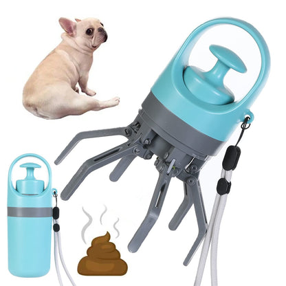 Portable Dog Poop Scooper with Built-In Bag Dispenser – Hands-Free Waste Pick-Up for All Surfaces & Dog Sizes