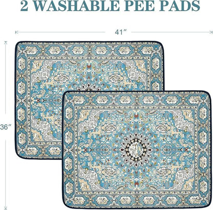 Reusable Washable Dog Pee Pads (2-Pack) - Super Absorbent, Leakproof & Non-Slip Puppy Training Pads for Floors, Crates & Furniture