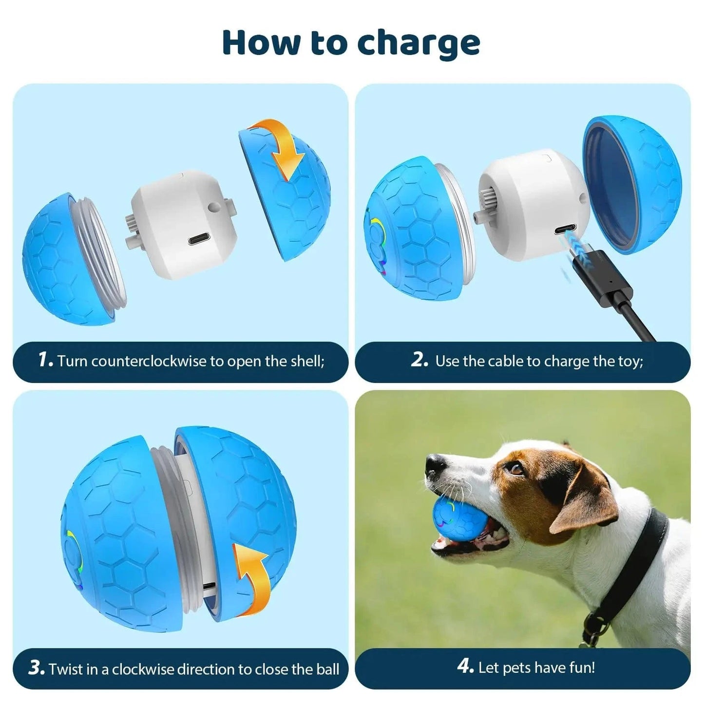 Teeche™ Motion-Activated Dog Ball – Interactive, Rechargeable & Bouncing Fun!