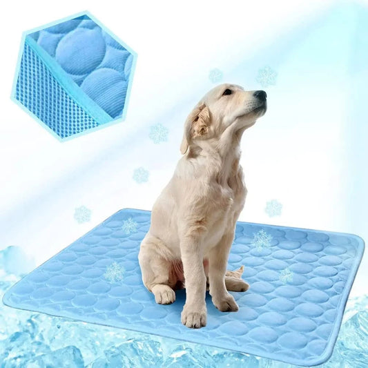 Ice Silk Dog Cooling Pad – Self-Cooling Mat for Dogs & Cats, Washable Summer Mattress for Crates, Floors & Travel