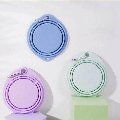 Collapsible Silicone Travel Dog Bowls (2-Pack) – Portable Pet Water & Food Bowls with Carabiners – BPA-Free, Dishwasher Safe, 600ml