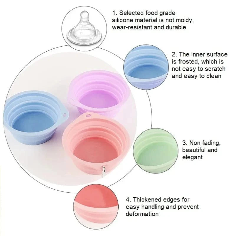 Collapsible Silicone Travel Dog Bowls (2-Pack) – Portable Pet Water & Food Bowls with Carabiners – BPA-Free, Dishwasher Safe, 600ml