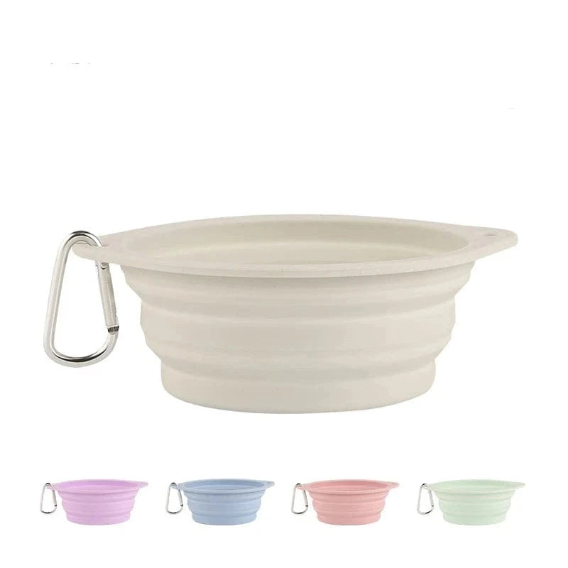 Collapsible Silicone Travel Dog Bowls (2-Pack) – Portable Pet Water & Food Bowls with Carabiners – BPA-Free, Dishwasher Safe, 600ml