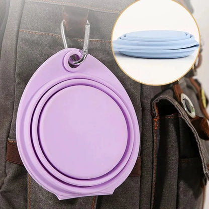 Collapsible Silicone Travel Dog Bowls (2-Pack) – Portable Pet Water & Food Bowls with Carabiners – BPA-Free, Dishwasher Safe, 600ml