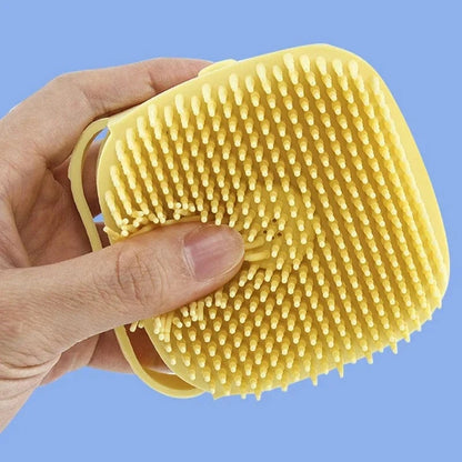 Dog Bath Brush & Shampoo Dispenser – Soft Silicone Grooming & Massage Tool