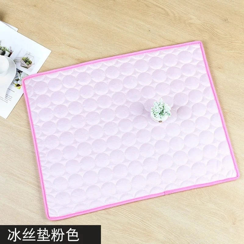 Ice Silk Dog Cooling Pad – Self-Cooling Mat for Dogs & Cats, Washable Summer Mattress for Crates, Floors & Travel