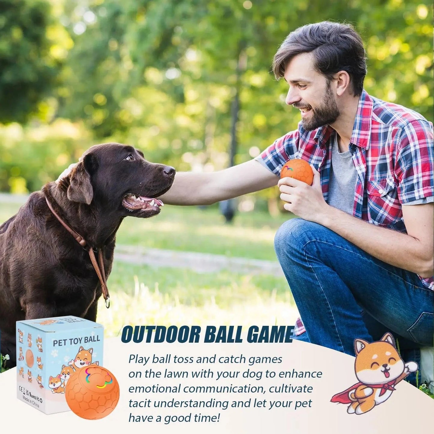 Teeche™ Motion-Activated Dog Ball – Interactive, Rechargeable & Bouncing Fun!