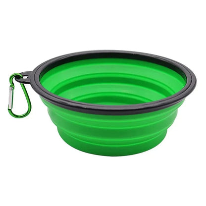 Collapsible Silicone Travel Dog Bowls (2-Pack) – Portable Pet Water & Food Bowls with Carabiners – BPA-Free, Dishwasher Safe, 600ml
