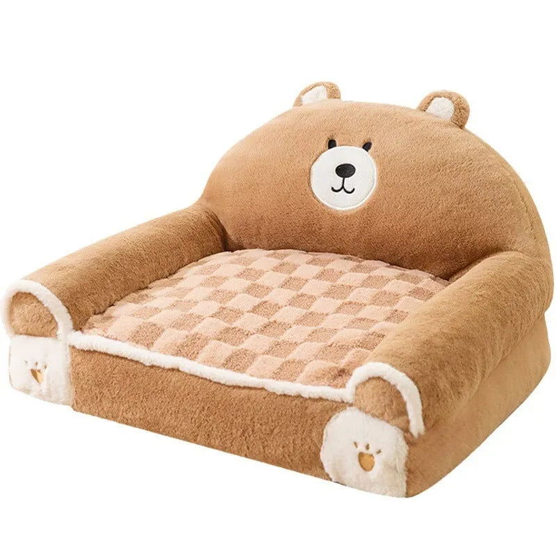 Brown Bear & Purple Lamb Dog Sofa Bed