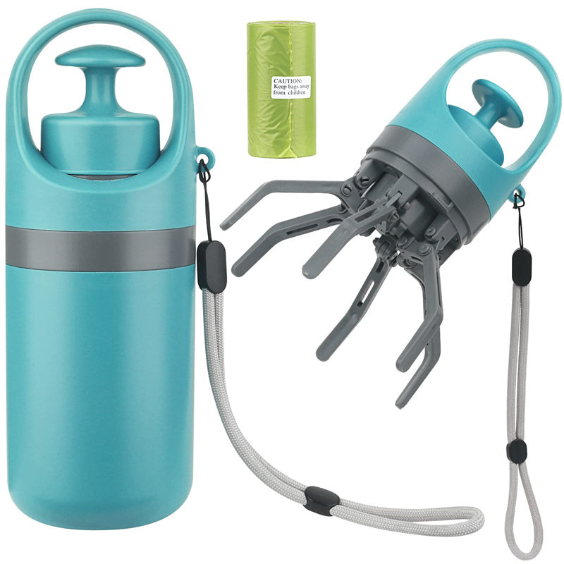 Portable Dog Poop Scooper with Built-In Bag Dispenser – Hands-Free Waste Pick-Up for All Surfaces & Dog Sizes