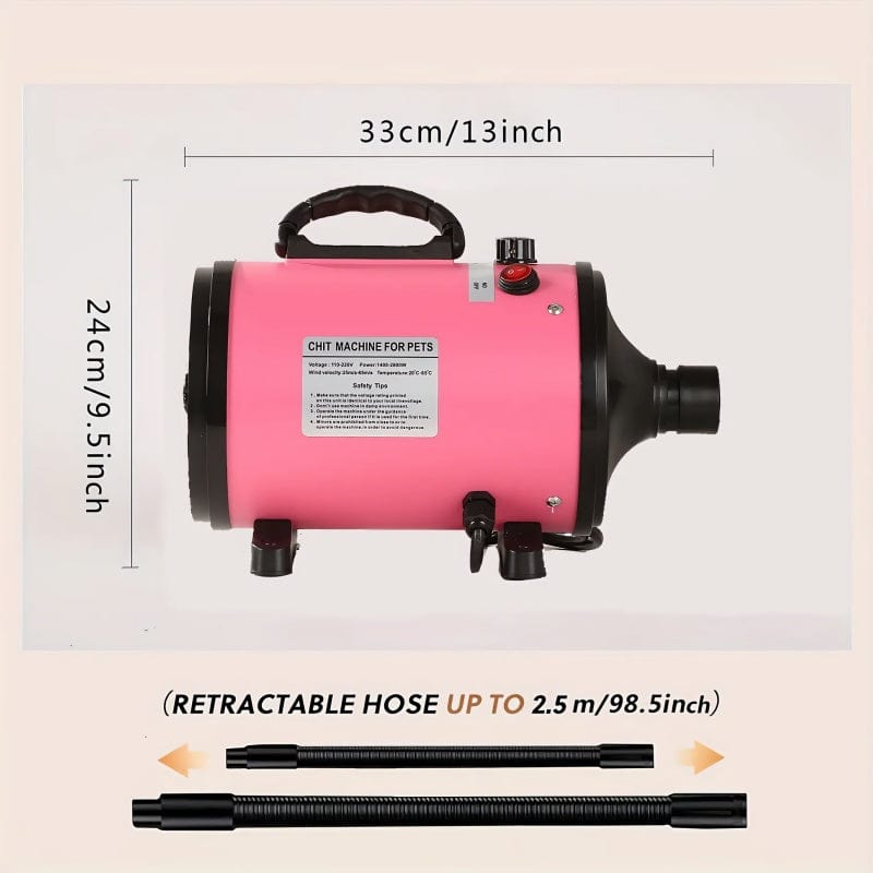 PRO Salon-Grade Pet Force Dryer - 2000W Power, Ultra-Quiet & Adjustable Heat for Dogs/Cats