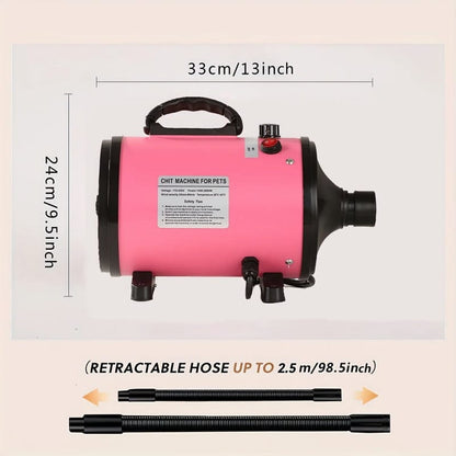 PRO Salon-Grade Pet Force Dryer - 2000W Power, Ultra-Quiet & Adjustable Heat for Dogs/Cats