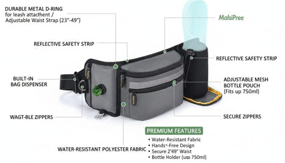 Ultimate Hands-Free Dog Training & Walking Fanny Pack – Multifunctional Pet Treat & Gear Bag